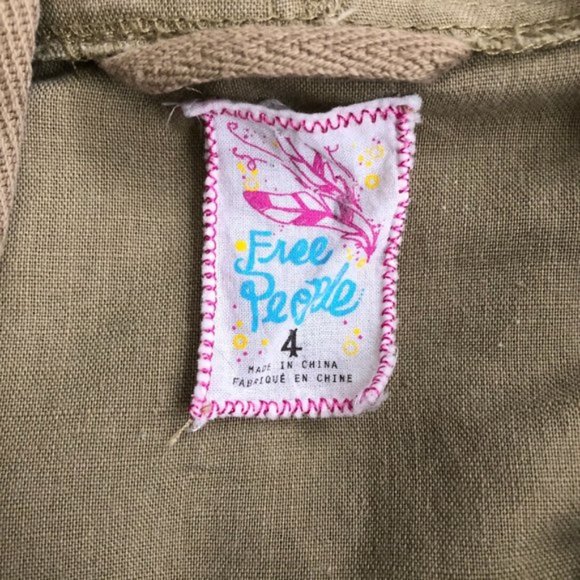 Free People Hooded Parka Short Sleeve Linen Blend - Picture 3 of 5